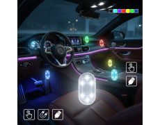 Світильник акумуляторний RGB 2 штуки для салону авто, автономне освітлення підвісна магніт лампа нічник