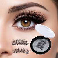 Чорні вії на магнітах Magnetic Eyelashes у косметичці 2 пари
