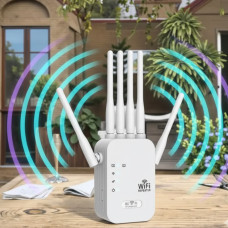 Дводіапазонний Wi-Fi репітер 2.4/5 ГГц, швидкість до 1200 Мбіт/с, 6 антен, RJ45, режим повторювача