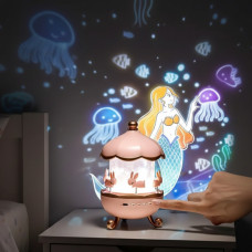 Музичний нічник-проєктор Карусель зайчиків WH-E11-02 з Bluetooth і пультом