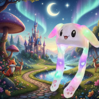 Шапка з рухомими вухами світний Кролик Pikachu Пікачу біла