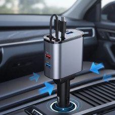 Автомобильное зарядное устройство Hugeel HG-CC11 66Вт с QC 3.0, PD, встроенным кабелем Type-C/Lightning