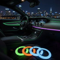 Підсвітка салону, торпеди авто RGB гнучкий неон 5 метрів змінює 7 кольорів USB приладу