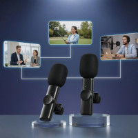 Петличний мікрофон Комплект 2 шт. K11 Wireless Lavalier з адаптером Lightning Чорний