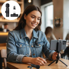 Мікрофон петличний бездротовий K9 Wireless Lavalier з адаптерами Lightning TypeC