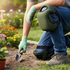 М'які захисні наколінники для роботи вдома та в саду, темно-зелені