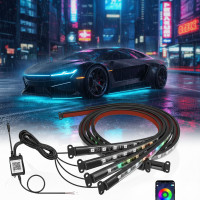Підсвітка днища авто LED RGB Bluetooth 12 V комплект 2 стрічки 90 см і 120 см