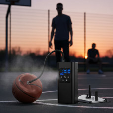 Автокомпресор портативний від USB з LED-дисплеєм акумуляторний 6000mAh