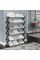 Полиця для взуття Shoe Rack на 6 полиць складана Чорна