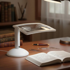 Настільна лампа лупа Reading Brighter Viewer з підсвіткою Біла