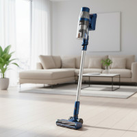 Вертикальний бездротовий пилосос 2-в-1 LY-815 з турбощіткою і HEPA фільтром, синій