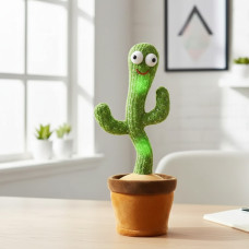 Танцюючий кактус 120 пісень із підсвіткою Dancing Cactus 31 см Зелений