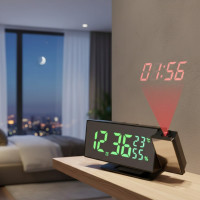 Годинник-проєктор VST-896S-4 з LED-дисплеєм, будильником, термометром і календарем