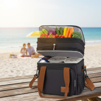 Ізотермічна переносна термосумка TM-011, сумка-холодильник із ременем через плече, чорна