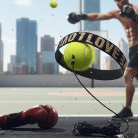 Тренажер для боксу FIGHT BALL тенісний м'ячик на гумці для тренування