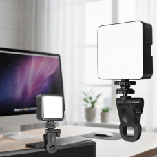 Лампа для селфі LED кліпса White для фото- та відеознімання студійний світильник акумуляторний