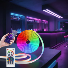 Силіконова світлодіодна стрічка RGB для декору 2 м, 12 V, синхронізація з музикою