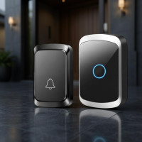 Дзвінок бездротовий на двері 38 мелодій Digital Lion живлення від батарейок Чорний