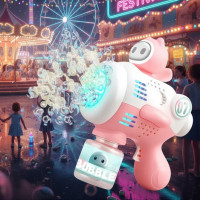 Автоматична машинка для мильних бульбашок Bubble Maker з підсвіткою й акумулятором для дітей