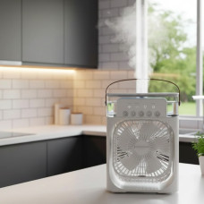 Портативний мінікондиціонер Air Cooler Fan 4в1 нічник USB Зволожувач з LED-підсвіткою