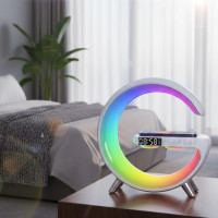 Лампа нічник  Light Sound Machine 5 в 1 з бездротовою зарядкою 15 W, будильником і Bluetooth колонкою