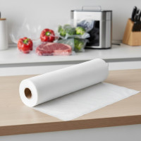Вакуумні пакети для вакууматора для їжі 5 м х 20 см, прозорі рифлені в рулоні