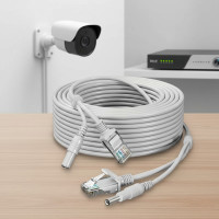 Готовий комбінований кабель RJ45 + DC для відеоспостереження, 10 м, мідний, LAN + живлення