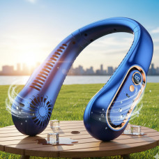 Вентилятор портативний на шию LED-індикатор акумулятор 2000 мА·год 5 режимів обдування