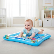 Розвивальний дитячий водний килимок надувний аквакид із водою й рибками для дітей