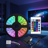Світлодіодна стрічка LED 3528 RGB різнобарвна + пульт ДК, 5 метрів