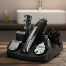 Машинка для стриження на підставці Kemei KM-600C Бритва-тример 11в1