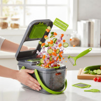 Багатофункціональна овочерізка MA-22/ мультислайсер 22 в 1 з контейнером шатківниця, нарізання та подрібнення