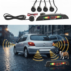 Паркувальна система на 4 датчики паркування Assistant Parking Sensor парктронік Black