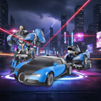 Автотрансформер Bugatti Robot Car Size 1:18 Синя, червона машинка з пультом