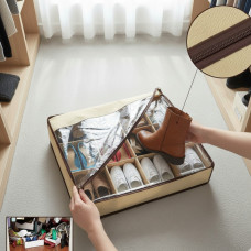 Органайзер взуттєвий для зберігання взуття Shoes Under на 12 пар із прозорою кришкою