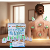 Вакуумні масажні антицелюлітні банки Pull Out a Vacuum Apparatus 12 шт. з насосом для домашньої терапії