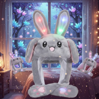 Світна шапка зайчик із рухомими вушками Pikachu Toys Сірий