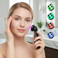Микротоковый массажер для лица 6 в 1 с RF-лифтингом, EMS-стимуляцией, LED-фототерапией и электропорацией