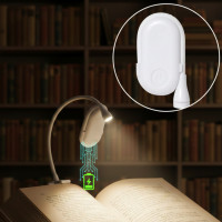 Портативна мінілампа на прищіпці HA-71 з гнучкою шиєю, USB та акумулятором для читання