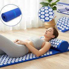 Килимок масажний із валиком Acupressure Mat для зняття стресу та болю