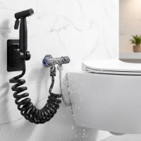 Компактний розпилювач для біде AND AA22-3 з міцної неіржавкої сталі Чорний