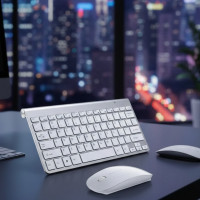 Бездротова клавіатура з мишею в комплекті для ПК і планшета Weibo WB-8066 акумуляторна