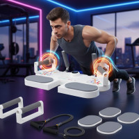 Фітнес-комплекс 3 в 1 MAG-792: дошка для планки, платформа для віджимань та еспандер для домашніх тренувань