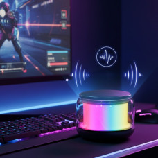 Портативна бездротова мініколонка S300 Bluetooth з TWS і 360° звуком, з підсвіткою