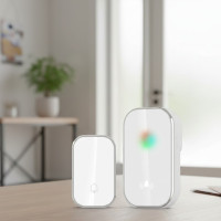 Комплект бездротовий дзвінок 38 мелодій на вхідні двері від мережі Чорний/Білий