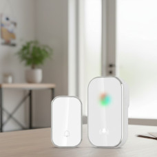 Комплект бездротовий дзвінок 38 мелодій на вхідні двері від мережі Чорний/Білий