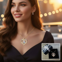 Намисто жіноче серце з цирконієвим каменем білий камінь золотое