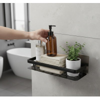 Настінний органайзер полиця у ванну STORAGE RACK AND197 чорна