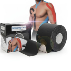 Кінезіотейп EasyFit для спорту та реабілітації чорний