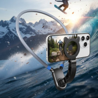 Тримач для POV-знімання на шию з магнітом для смартфона та камери, для блогерів і подорожей